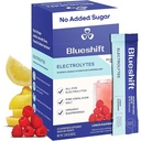 Blueshift Elektroliti - Naravni elektroliti Powder Packets, Organic Hydration Packets, Elektrolit Drink Mix palice brez sladkorja, eno servo paket - Lemon Raspberry Flavor, Prašek palice (10 Pack)