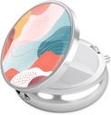 Nipichsha tablete Box, majhne tablete Primer za Purse & Pocket, Cute Travel Medicine Organizator, Prenosni Medicine Container Holding Vitamini, Zdravila, ribje olje & dodatek, A03-Umetniški vzorec