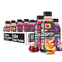 Hidracijska pijača Protein2o - 2-v-1 Tekoči čisti izolat sirotkinih beljakovin in elektrolitski napitek - 15g beljakovine, vitamini B5, B6 - okrevanje po treningu - 16,9 Fl Oz - 12 Count Flavor Fusion Variety Pack