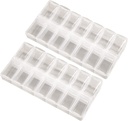 2 Pack OPP jasno dnevno tablete Organizator, Am Pm tablete Organizator 7 dan, Tedenska tablete Organizator 2 krat na dan za tablete, dodatki in zdravila, majhne tablete Box 7 dan, zdravila Organizator