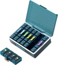 Tedenske tablete Organizator 4 krat na dan, velike predele tablete Box 4X 7 dan, tablete za medicinske organizatorje primer tabletk za tablete/vitamine/ribja olja/zdravilo/dodatki (4x7 modra)