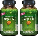 Irwin Naturals One-Per-Day Mega B-12 1.500mcg Visoka moč Metilkobalamin Vitamin - hitro izboljšana absorpcija z MCT + Asian Ginseng - Naravna energija Boost - 60 Tekoči softgels (Pack of 2)