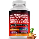 Ceylon Cinamon, Kurkuma, Jabolčni kis, Ginseng, Aloe Vera, Berberine Plus Banaba, Ingver Root - 60 Count