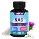 NAC dodatek, N-acetil Cistein kapsule 800mg, N-acetil dodatek z mlekom Thistle 200mg, antioksidant podpora, Vegan, GSO-free, NAC 90 število (Pack of 1)