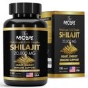 Organski Shilajit s fulvično kislino, huminsko kislino, 85+ Minerali- zlata stopnja Plus - Enako kot Resin - energija, Stamina, Brain Support - 120 Kapsule - Izdelano v ZDA