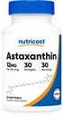 Nutricost Astaksantin 12mg, 30 Softgels - Ne-GMO in Gluten brezplačno
