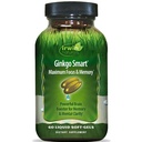Irwin Naturals Ginkgo Smart Powerful Nootropic Brain Booster - podpira maksimalni spomin, Fokus & Duševna jasnost z DMAE, Clubmoss, Choline & Acetil L-Carnitine - 60 Liquid Softgels
