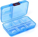 Organizator tablet, prenosni Dispenzer tablet,9 predelkov Moistrure-Proof tablete Škatla za Purse vitamine, Medicina, ribje olje, Organizator bolezni (modra)