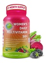 Ženske Daily Multivitamin 50 Plus - Veganski metilirani multivitamin za ženske 50 in več z Biotin, Organic Superfoods & Lutein - Eye, Energija, Gut & Optimalna podpora za zdravje - Kapsule enostavno pogoltniti
