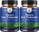 Saw Palmetto za moške z Beta sitosterolom - Saw Palmetto Extract Prostata podpora dodatek za zdravje moških & boljši Bladder Control Plus Obnavljanje las dodatek za zdravje las za moške - 2 Pack