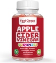 Feel Great Vitamini Apple Cider Vinegar Gummies – ACV z mamo za digestivno podporo & Dnevni Wellness – Vegan, Non-GMO, 60 Gummies