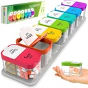 Ekstra velike tedenske tablete Organizator - XL Vitamin Holder s 7 Odstranljivi AM PM kosov - Prenosna medicina Dispenser za dom in potovanja, Velika dopolnilna posoda za tedensko ali dnevno uporabo, Rainbow