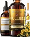 Mullein Leaf Extract for Lung Cleanse and Health - Mullein kapljice Made in USA - Podpora za pljuča - Herbal Respiratory Support - Mullein Extract Tinkture 4 Fl Oz