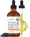 USDA Black Cumin Seme Oil Organic – Nigella Sativa Black Seed Oil Organic Hladno in nerafinirano v stekleni steklenici – Vegan, Non-GMO Blackseed nohts & las rastna olja (4 fl oz)