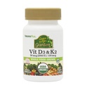 Nature Plus Vir življenja Vrt Vitamin D3 & K2-60 Veganske kapsule - spodbuja podporo kosti, imunske funkcije, srčnožilno zdravje in ravnotežje razpoloženja - Vegan, Gluten Free - 60 Servings