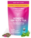 Pink Stork Organic Fertility Tea for Women | Women's Fertility Support Tea with Chaste Tree Berry (Vitex) + Red Raspberry Leaf | Hormone Balance Herbal Tea, Caffeine Free Sweet Mint, 15 Sachets