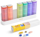 Tedenske tablete Organizator 3X na dan, Odstranljive tablete Box 7 dan, Velik 3 krat dnevno tablete primeru, Travel tablete kontejner, Tedenska zdravila Dispenser Pillbox za vitamin dopolnilno zdravilo, bela