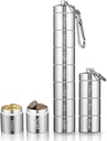 Metal Moistrume Proof Weekly Pill Organizator 7 dan 3 krat na dan, Stackable Aluminum Alloy Free Travel Pill Box Primer vodoodporne in velik Compartment za zadrževanje tablete, vitamini, ribje olje, Supplem
