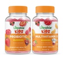 Življenjski probiotik 2 milijarda CFU otroci + multivitaminski otroci, Gummies Bundle - odlično degustacijo, Vitamin dodatek, Gluten brezplačno, GSO brezplačno, Žvečljivi gumi
