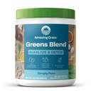 Neverjetna travna zelena mešanica Alkalize & Detox: Smoothie Mix, očistite s super zelenimi & pese koren v prahu, Prebavne encime, Prebiotiki in probiotiki, 30 Strežnice (Packaging May Vary)