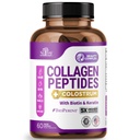 Kolagenske peptide za ženske s kolostrumom, biotin in keratin - tip I, II, III, V, X - 5X večja absorpcija - vitamini za kožo in nohte - kolagen za ženske - tablete kolagena - 60 kapsul