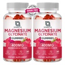 Magnezij Glycinate Gumies 400 mg s 100 mg Sestavljen magnezij - kelirani magnezij Kalij dodatek z vitaminom D, B6 Podpira miren, spanje, spomin in mišice Cramps, Sugar Free - 120 Gummies