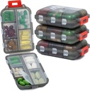 4PS potovalne tablete Organizator s 164 Slice nalepke,10 Kompartmenti Potovalne tablete Box Prenosni Folding majhne tablete Primer vsak dan tablete Zabojnik za prenosno shranjevanje zdravila Organizator M M MUchengbao (Grey)