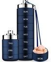 Mossime Metal Travel Organizer, Prenosni 7 dan Vitamin Organizator Stackable, Vodoodporne 1 krat na dan Pill Box, velike tablete Kontejner, Daily Medicine Organizator za vitamine, ribje olje, dodatek