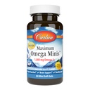 Carlson - Največ omega minis, 1000 mg Omega-3s, funkcija srca, podpora možgani in zdravo staranje, Lemon, 60 Mini softgels
