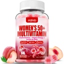Ženske brez sladkorja Multivitaminski 50 Plus Gumiji s kalcij, magnezij, cink, vitamin A, C, D3, E, K2, B kompleks, Folat, Biotin - Multi vitamini in minerali za kožo, energijo, Imunska podpora