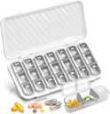 GloDeals Tedenske tablete Organizator - Velik 7 dan Medicine Organizator, 3 krat na dan, Bela