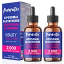 Liposomski glutation tekoči dodatek (paket z 2), 98% Absorpcija, z vitaminom C, L-glutation, 2 Fl Oz na steklenico
