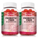 9-v-1 probiotične vlaknine Gumiji za odrasle in najstnike 16G vlaknine na serviranje, Psyllium Fiber dodatek s 5 milijardami CFU Bacillus Coagulans, Inulin, ACV za digestiv, Gut & Imune Wellness - 2 steklenici