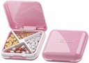 DUBSTAR majhne tablete primeru, srčkan tablete Box - Travel Daily Pill Organizer, Prenosne lepe tablete vsebnika za žepek, Compact Medicine Imetnik za vitamine, ribja olja, dodatki (Pink)