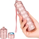 7 Day Metal tablet Organizer - Waterproof Travel Vitamin Case Pill Box, Daily Pill Container 7 Kompartmenti, Tedenske tablete Vsebniki za medicino dopolnjuje ribje olje, roza