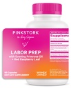 Pink Stork Labor Prep Supplement – Večer Primrose Oil & Red Raspberry List za tretje trimester, Gentle Labor & Postpartum Podpora, Nosečnost in dojenje Sef, 60 Veganske kapsule