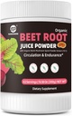 Beet Root Powder 7000mg, visoko koncentrirani sok organske sladkorne pese v prahu z gobami Reishi, Superfood dodatek pesa pijača za kroženje in vzdržljivost, vegan, sladkor brez