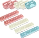10 Pack (tedensko in dnevno), 2 krat na dan (AM/PM) + 7-dnevne tablete Organizator, vitaminski načrtovalec, velike zmogljivosti, potovalne tablete Case za zdravila/vitamine/ribja olja/dodatki, roza/bela/modra