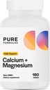 PureFormulas Calcium + Magnezij - Gluten brez dodatka podpira zdravje kosti in splošno Wellness z magnezijem kalcij Vitamin C Vitamin D & Boron, Alergen prijazno non-GMO 180 Tablete
