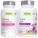 Visoka absorpcija Metilirana Prenatalna + Napredni otroci Multivitaminski Gummy Veganski paket, Čista nalepka z vitaminom A, B, C, D3 & E, 60 Tablete + 90 Berry Flavor Gummies, Bodite prijazni od Igennus