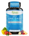 Čisti po naravi enodnevni multivitamin za moške, Imunska podpora dodatek z ne-GMO Sestavine, vitamini in minerali za energijo, 60 Veggie kapsule