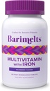 BariMelts Bariatrični multivitaminski izdelki z železom - 1 mesec (60 tablet za hitro raztapljanje) - Brez sladkorja - Bariatrični vitamini po Op - Naravna borovničeva aroma