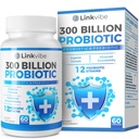 Probiotik 300 milijard CFU - 12 sevov z organskimi prebiotiki za prebavne in črevesne, imunske, napihnjeno zdravje - probiotiki za ženske in moške - Daily Daily Dairy Free, Rokavice Stable - 60 Counts