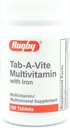 Rugby Laboratories Tab-A-Vite multivitamin z železovim multimineralnim dopolnilom Vitamin A, C, D Tiamin Riboflavin Niacin Folat Pantotenska kislina 100 tablet (paket po 1)