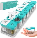 Ekstra velike tedenske tablete Organizator - XL Vitamin Holder s 7 Odstranljivi AM PM kosov - Prenosna medicina Dispenzer za dom in potovanja, Velika dopolnilna posoda za tedensko ali dnevno uporabo, Mint