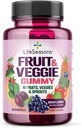 LifeSeasons Fruit & Veggie Gummy Supplement - 16 Sadje in zelenjava - Vitamini Minerali in antioksidanti - Hranilna podpora za immuniteto in dobro počutje - 3X Več Moč - 60 Gummies