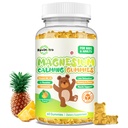 Magnezij Gumiji za otroke - Magnezij Glycinate Gumies dodatek z L-Theanin, Vitamin B6, D3 za odrasle & otroke, Miren Magnezij za spanje, Sprostitev, možgani, kosti, Sugar Free Ananapple 60ct