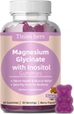 Magnezijev Glycinate Gumies 400mg, w/Inositol 500mg za ženske, Mineral & VIT B8 za spanje, stres in lajšanje mišic, Presnova Zdravje, brez sladkorja, Brez melatonina, Gluten Prost, ne GSO, Vegan, pektin, 60