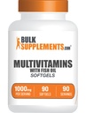 BulkSupplements.com Multivitaminski softgels - dnevni multivitaminski, multimineralni dodatek, za odrasle z ribjim oljem - Gluten Free, 1 Softgel na Serving, 90 število (Pack of 1)