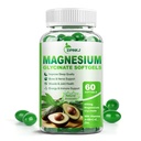 Magnezij Glycinate 400mg, visoka absorpcija Magnezij dopolnila Mehčalci z vitaminom E, B6, cink za spanje, miren, mišična sprostitev in zdravje kosti, Gluten-free, Ne-GMO, 60 mehkih gelov